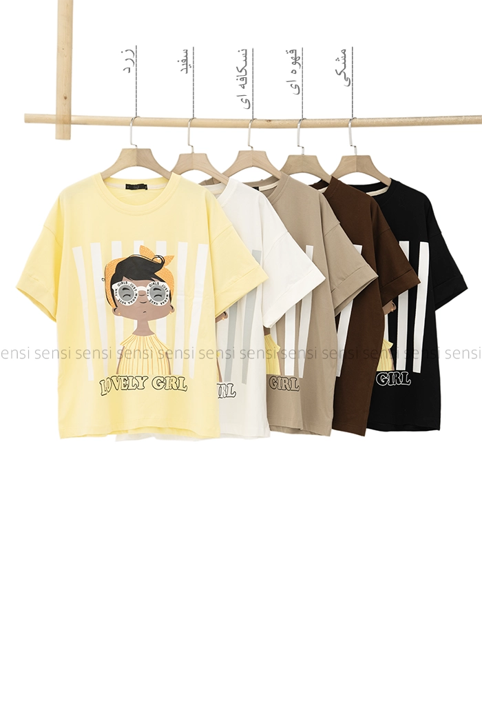 تیشرت باکسی دختر چاپی کد1005437